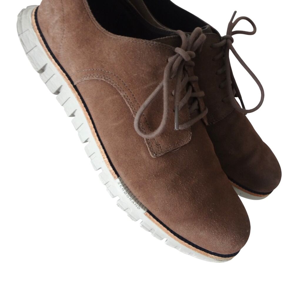 Cole Haan Zerogrand Remastered Plain Toe Oxford Sneaker Brown Suede Mens 13 M